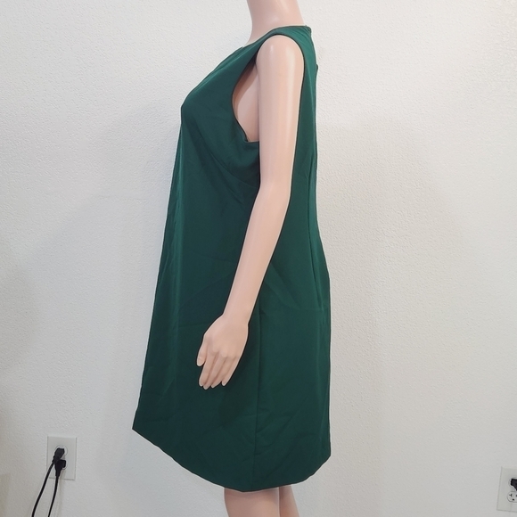 Julia Jordan Hunter Green Feather Sleeve Size 16 Dress - Picture 4 of 10